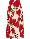 strawberry print midi skirt
