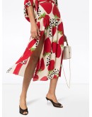 strawberry print midi skirt