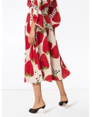 strawberry print midi skirt