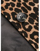 leopard-print linen-blend coat