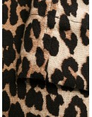 leopard-print linen-blend coat