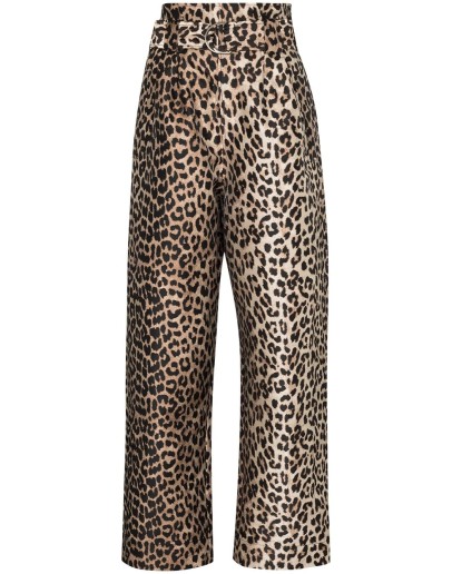 leopard print trousers