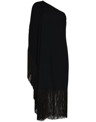 Piccolo Ubud one-shoulder fringed midi dress