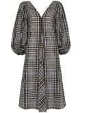 checked cotton midi dress