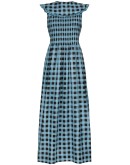 checked ruffled collar dress