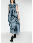 checked ruffled collar dress