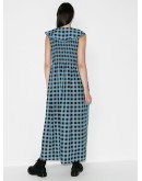 checked ruffled collar dress