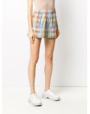 check-print seersucker shorts