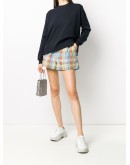 check-print seersucker shorts