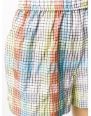 check-print seersucker shorts