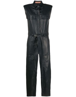waist-tied sleeveless jumpsuit