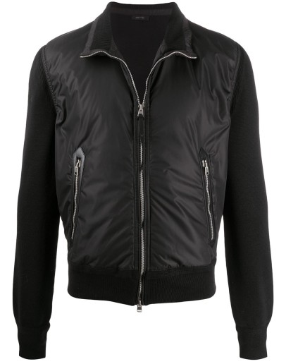 contrast sleeve bomber jacket