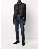 contrast sleeve bomber jacket