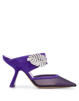 Monstera 90mm mesh-panel mules