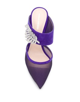 Monstera 90mm mesh-panel mules