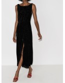 lace detailing V-back dress