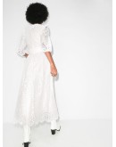 Constance lace-trim broderie anglaise midi dress