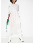 Constance lace-trim broderie anglaise midi dress