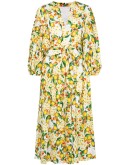 Mia lemon-print broderie anglaise dress