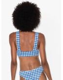 bow-detail gingham-print bikini top