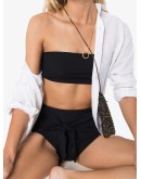black Sari bandeau bikini top