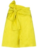 bow-detail floral-jacquard shorts
