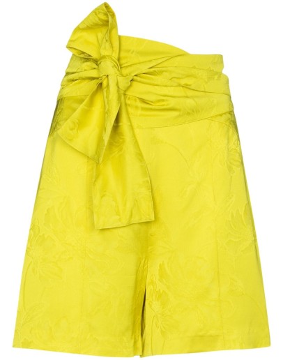 bow-detail floral-jacquard shorts