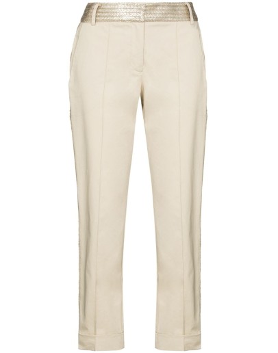 cropped satin-stripe trousers