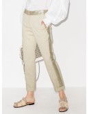 cropped satin-stripe trousers