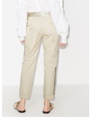 cropped satin-stripe trousers