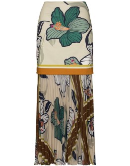 layered floral-print maxi skirt