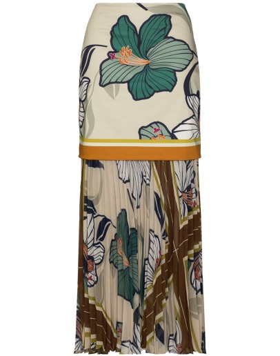 layered floral-print maxi skirt