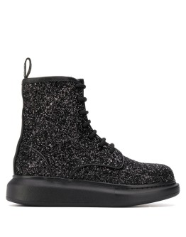 Hybrid glitter-effect boots