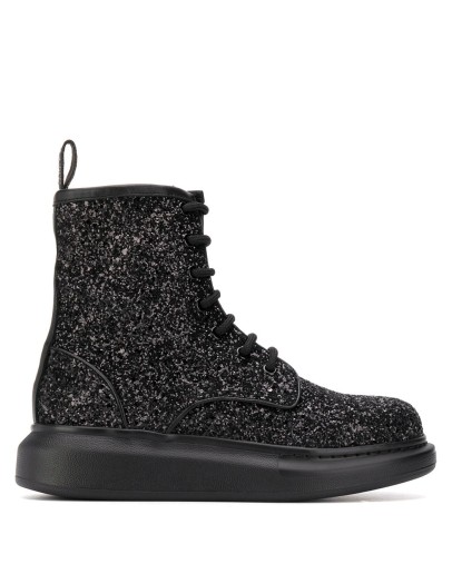 Hybrid glitter-effect boots