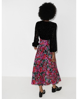 floral-print V-neck dress