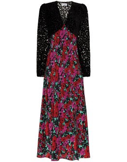 floral-print V-neck dress