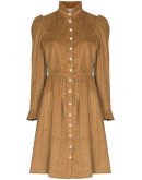 Grace puff-sleeve corduroy dress