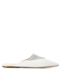 crystal-embellished flat mules