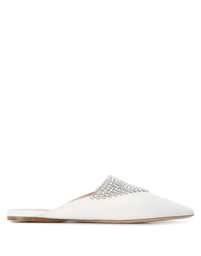 crystal-embellished flat mules