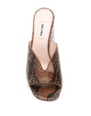 snakeskin-effect glitter heel mules