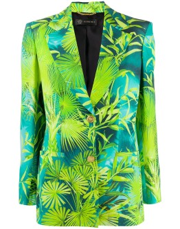 Jungle print single-breasted blazer