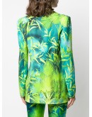 Jungle print single-breasted blazer