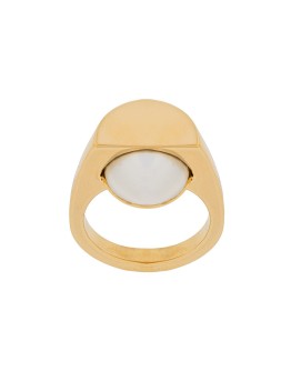 faux-pearl cut-chevalier ring