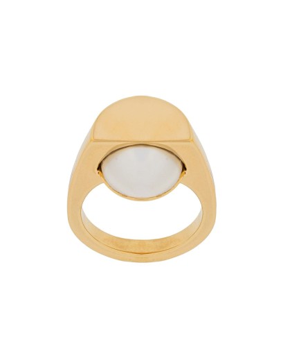 faux-pearl cut-chevalier ring