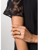 faux-pearl cut-chevalier ring