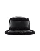 faux-shearling trim bucket hat