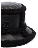 faux-shearling trim bucket hat