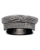 houndstooth-check baker boy hat