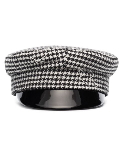 houndstooth-check baker boy hat