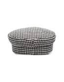 houndstooth-check baker boy hat